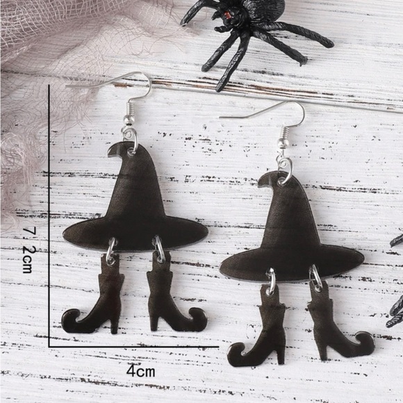 Halloween witches hat and boots earrings - Picture 3 of 3